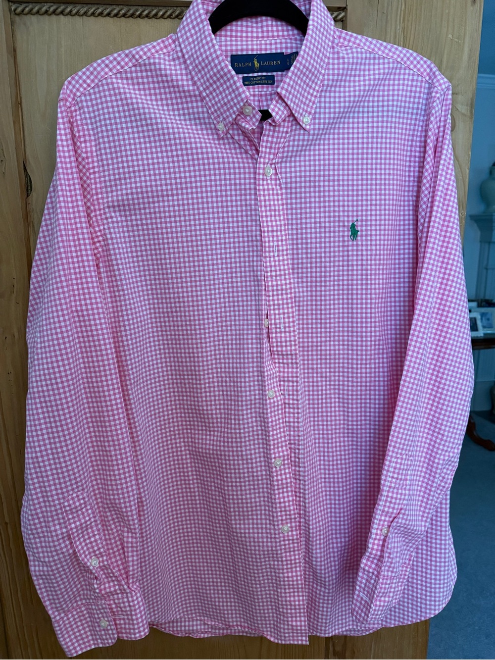 Ralph Lauren Pink Gingham Button-Down Dress Shirt